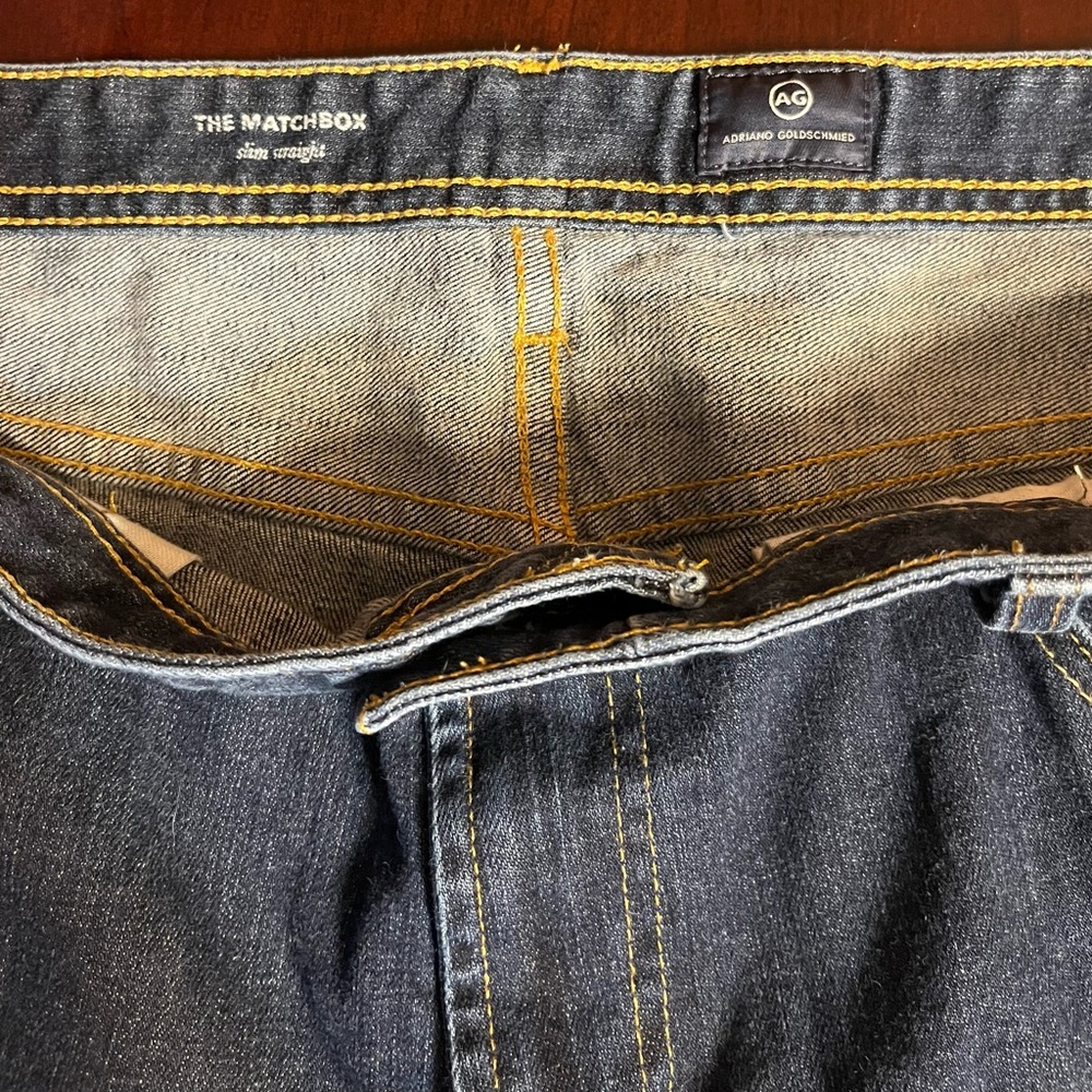Men’s blue jeans slim straight Adriano Goldschmied pants denim Size 38X32 - Picture 12 of 12